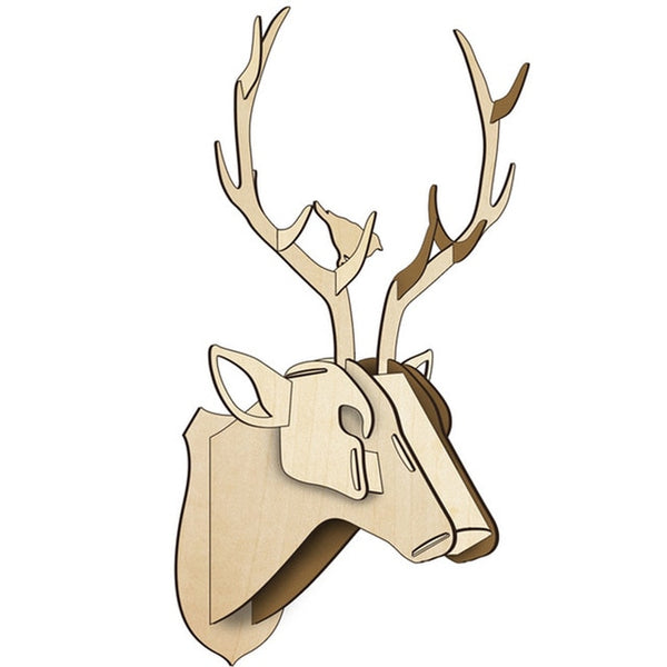 Wooden Animal Deer Head