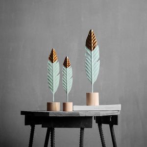 Modern Feather Wooden Decorations